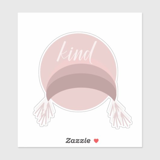 Sticker Boho Rainbow Macrame rose (Feuille)