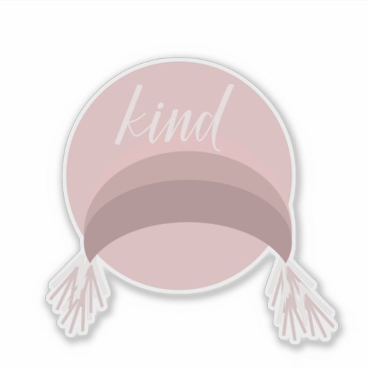 Sticker Boho Rainbow Macrame rose (Devant)