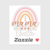 Sticker Boho Rainbow Mama avec phases de lune (Feuille)