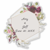 Sticker Boho Rose dates de mariage géométrique (Devant)