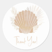 Sticker Boho Shell Baby shower Merci Favoriser (Devant)