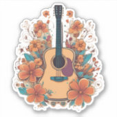 Sticker Boho Style guitare acoustique étanche (Devant)