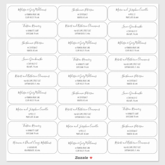 Sticker Boho Style Script Lettrage de l'adresse de l'invit (Feuille)