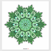 Sticker Boho Tropical Feuille Verte Mandala (Feuille)