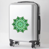 Sticker Boho Tropical Feuille Verte Mandala (Sur valise)