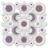 Sticker Boho violet & or Soleil & Lune Celestiale Scrapboo (Devant)