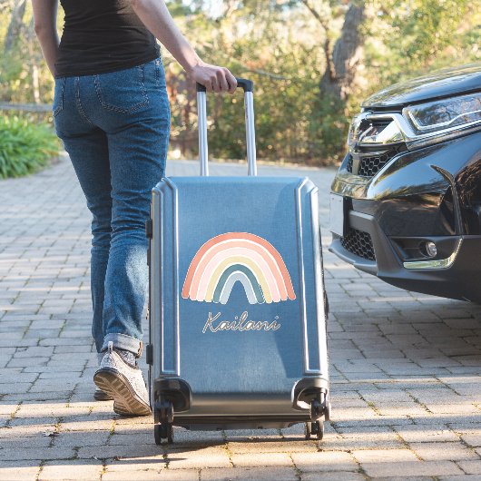 Sticker Boho Watercolor Rainbow et nom (Valise Insitu)
