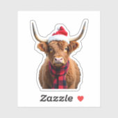 Sticker Boho Xmas Christmas Highland Cow T-Shirt (3) (Feuille)