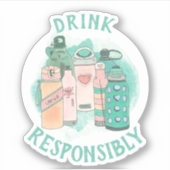 Sticker Boire de manière responsable (Devant)