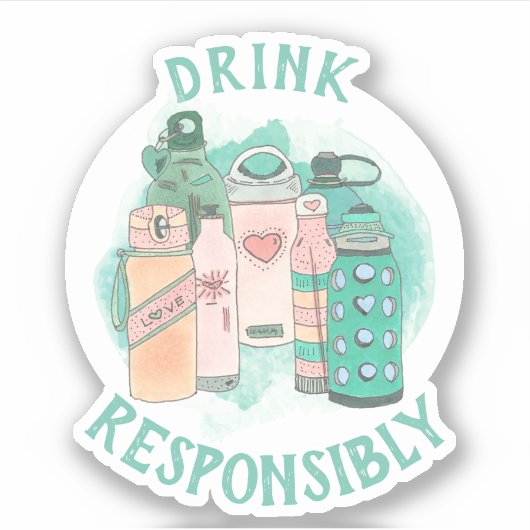 Sticker Boire de manière responsable (Devant)