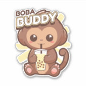 STICKER BOIRE DE MONKEY CUT BOBA THÉ (Devant)