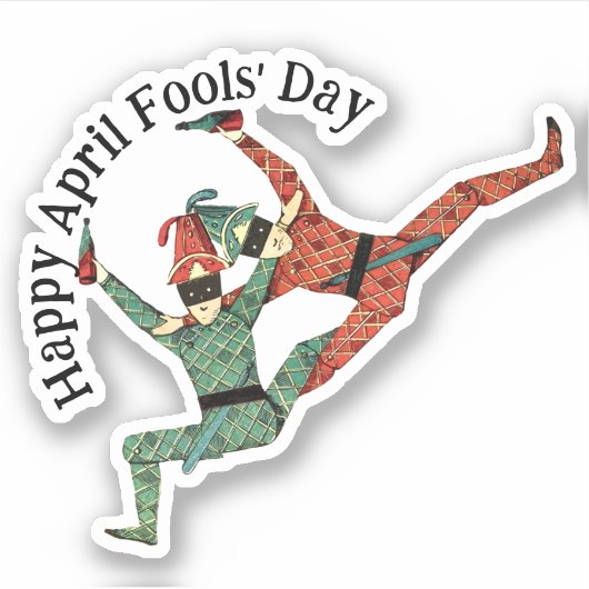 Sticker Boire Jesters April Fools Day (Devant)