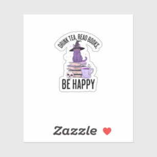 Sticker Boire Lire Livres Whimsigoth Halloween Design