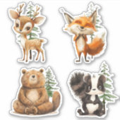 Sticker Bois Animaux baby shower Cupcake Topper (Devant)