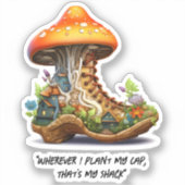 Sticker Bois de champignon rouge (Recto)