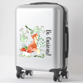 Sticker Bois Fox Aquarelle Soyez Curieux Baby Nursery (Sur valise)