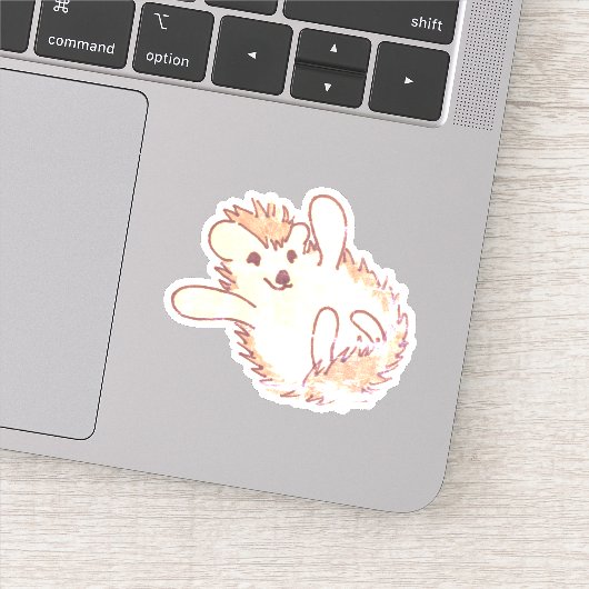 Sticker Bois Golden Adorable Happy Hedgehog (Détail)