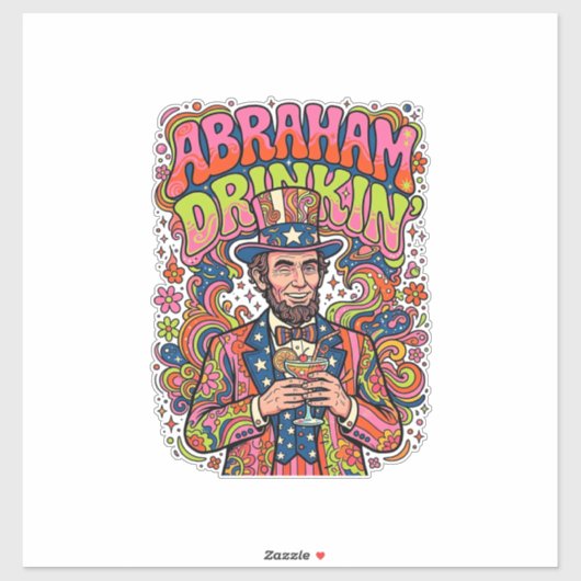 Sticker Boisson Abraham Patriotique Rétro (Feuille)