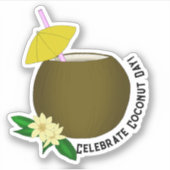 Sticker Boisson de noix de coco tropicale (Devant)