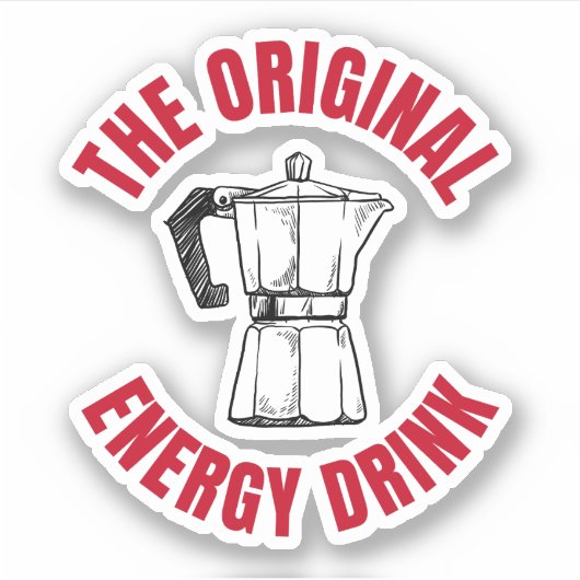 Sticker Boisson d'énergie originale - Café Vintage (Devant)