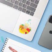 Sticker Boisson glacée (Ordinateur portable avec iPhone)