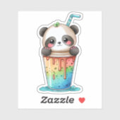 Sticker Boisson Kawaii Panda (Feuille)