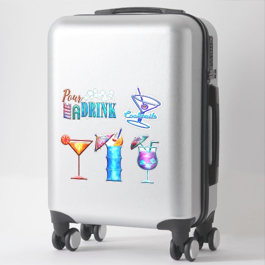 Sticker Boisson tropicale cocktail d'été (Sur valise)