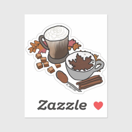 Sticker Boissons Chaudes D'Automne (Feuille)