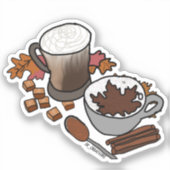 Sticker Boissons Chaudes D'Automne (Recto)