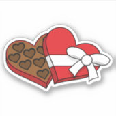 Sticker Boîte à chocolat de coeur de la Saint-Valentin (Devant)