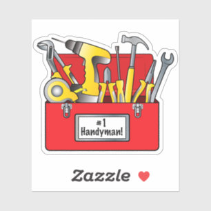 Sticker Boîte à outils : Numéro Un Handyman!