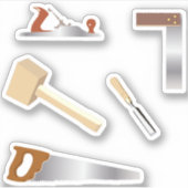 Sticker Boîte à outils pour le travail du bois (Devant)