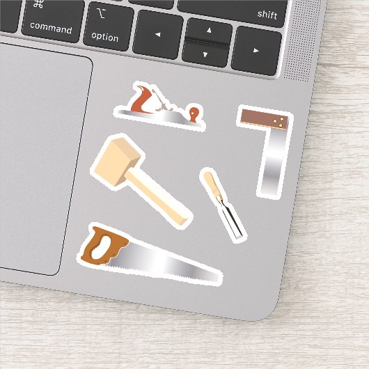 Sticker Boîte à outils pour le travail du bois (Détail)