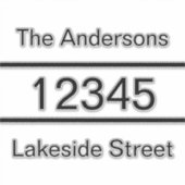Sticker Boîte aux lettres d'adresse de nom noir simple (Devant)