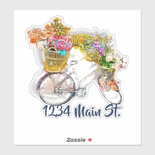 Sticker Boîte aux lettres Vélos et fleurs (Feuille)