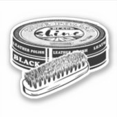 Sticker Boite de cirage à chaussures noires (Devant)