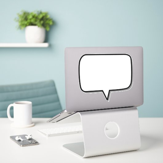 Sticker boîte-parole-rectangle-forme-message (Ordinateur portable sur le bureau)