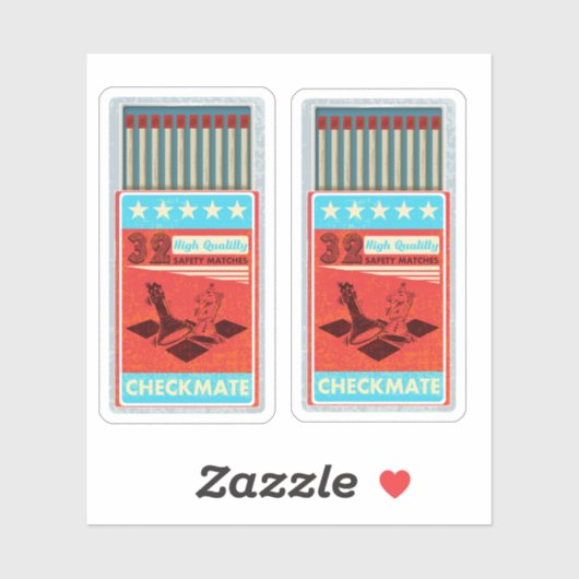 Sticker Boîte rétro de correspondances pop art (Feuille)