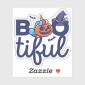 Sticker Boitier Halloween Funny Unicorn lanterne Citrouill (Feuille)