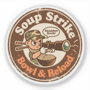 Sticker Bol de grève de soupe Recharger le combat de nourr