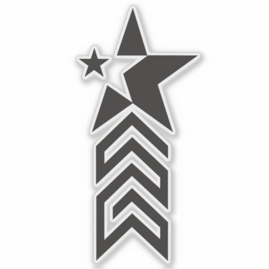 Sticker Bold Black Geometric Star (Devant)