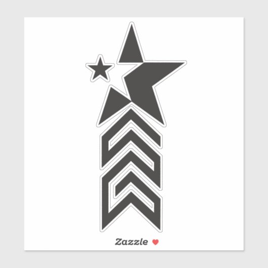 Sticker Bold Black Geometric Star (Feuille)