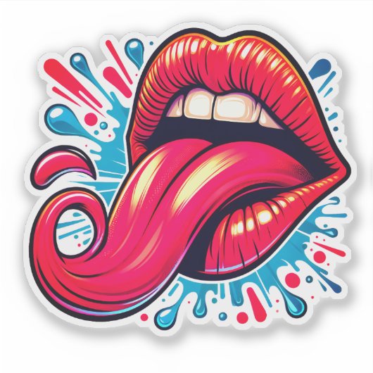 Sticker Bold Lips Showcase Creative Art (Devant)