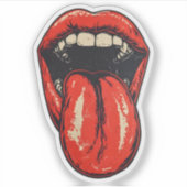 Sticker Bold Rebel Lips – Pop Art Rock Style  (Devant)