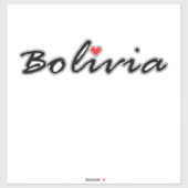 Sticker Bolivie. J'aime la Bolivie (Feuille)