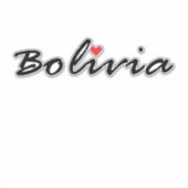 Sticker Bolivie. J'aime la Bolivie (Devant)