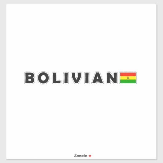 Sticker Bolivienne, j'aime la Bolivie (Feuille)