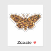Sticker Bombyx Mori Silk Moth Cycle de vie Silhouette (Feuille)
