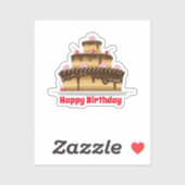 Sticker Bon gâteau d'anniversaire (Feuille)