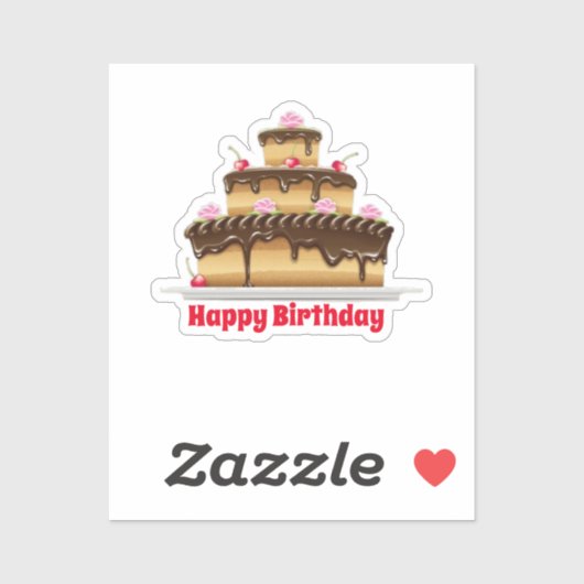 Sticker Bon gâteau d'anniversaire (Feuille)